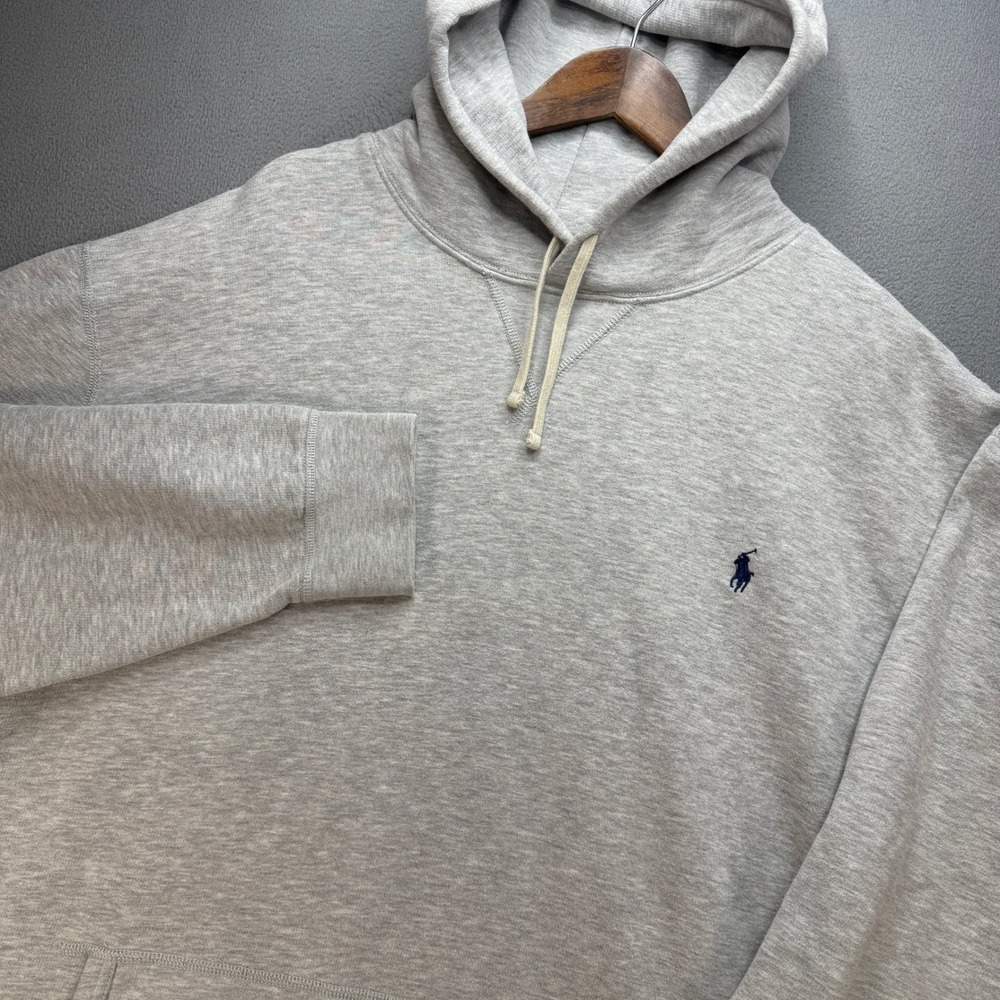 Polo Ralph Lauren Fleece Hoodie Mens 3XLT Grey Cotton Blend Pullover Big & Tall